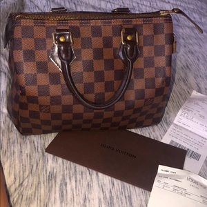 Authentic LV SPEEDY 25 admire ebene